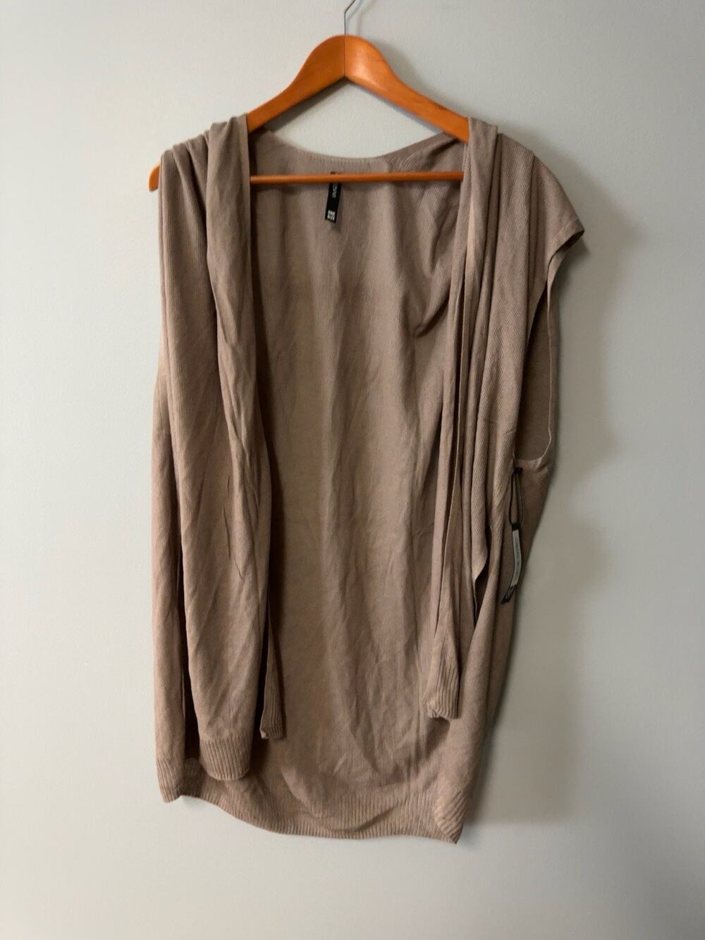 Savvi NWT One Size Taupe Open Front Knit Cardigan Wrap Lightweight Boho Duster